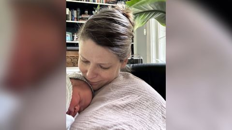 CNN anchor and chief national affairs analyst Kasie Hunt and newborn Grey.