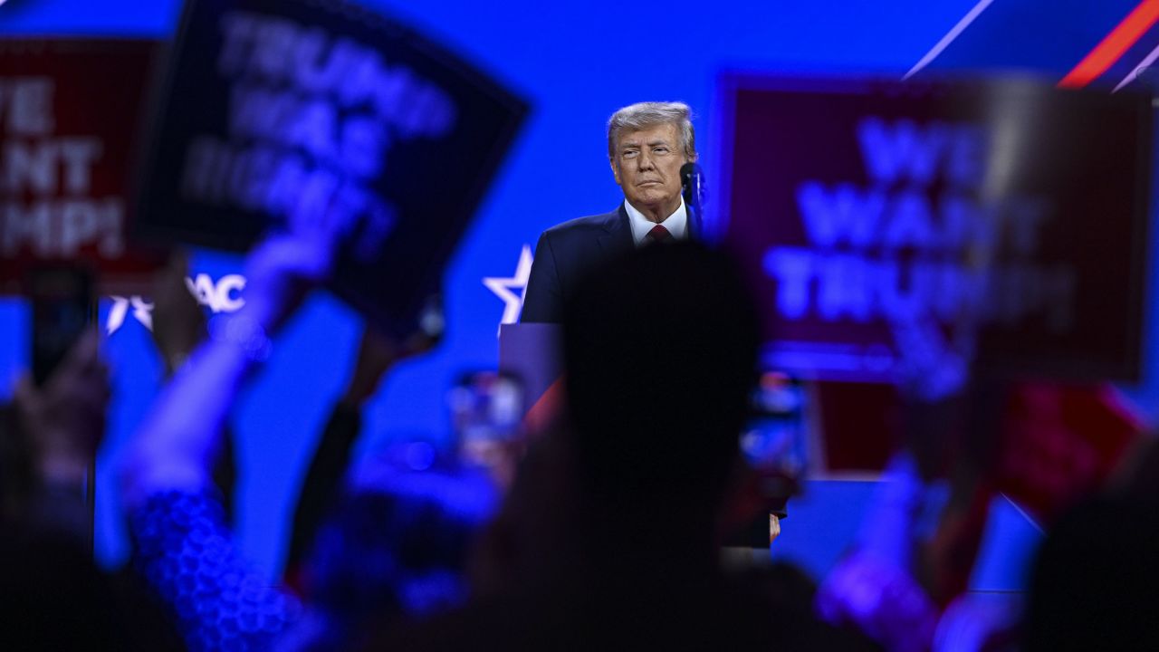 Former President Donald Trump makes a speech as he attends the 2023 Conservative Political Action Conference at the Gaylord National Resort and Convention Center in Oxon Hill, Maryland, on March 4, 2023. 