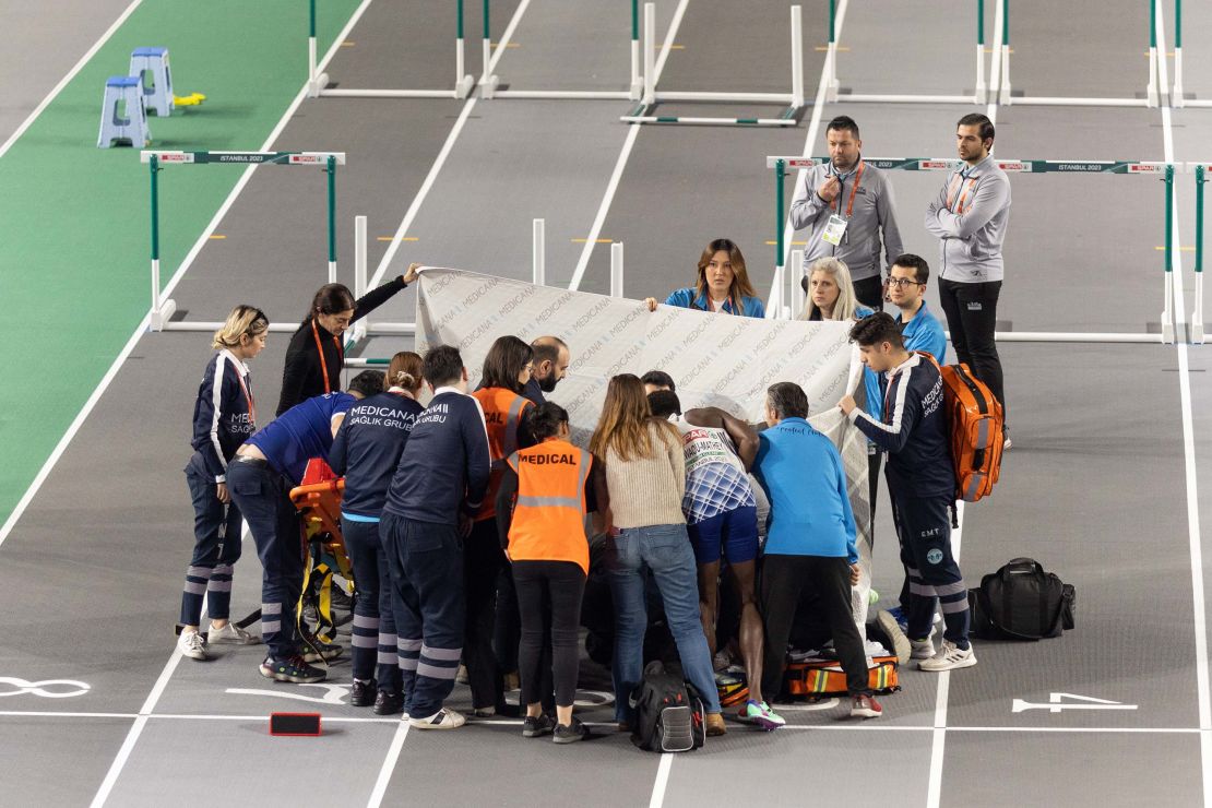 Llopis was treated on the track before being taken to hospital.