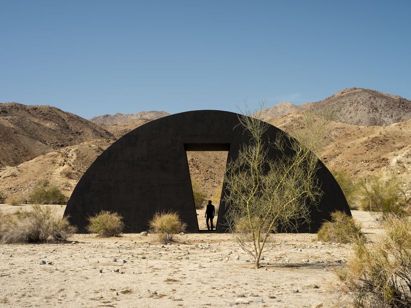 This ark-like installation by New York City-based artist Torkwase Dyson is a poetic meditation on water. "(Dyson) looks at how infrastructure tends to fail Brown and Black bodies," Desert X curator Diana Campbell told CNN, pointing to disasters such as Hurricane Katrina.
