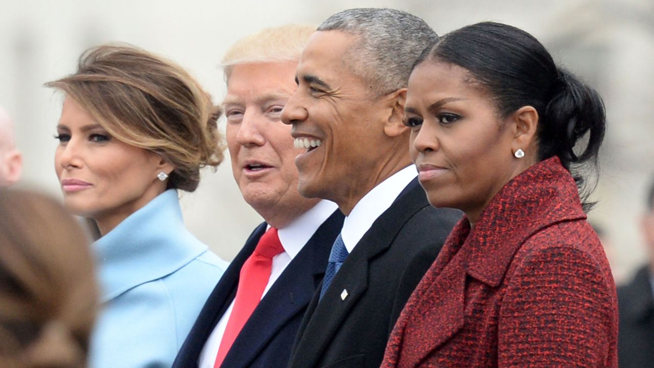 Hear Michelle Obama poke fun at size of Trump's inauguration crowd