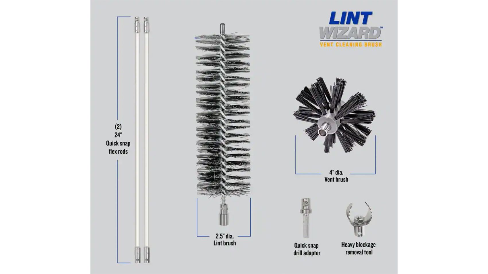 Quick-Clean 4'' Dryer Vent Brush