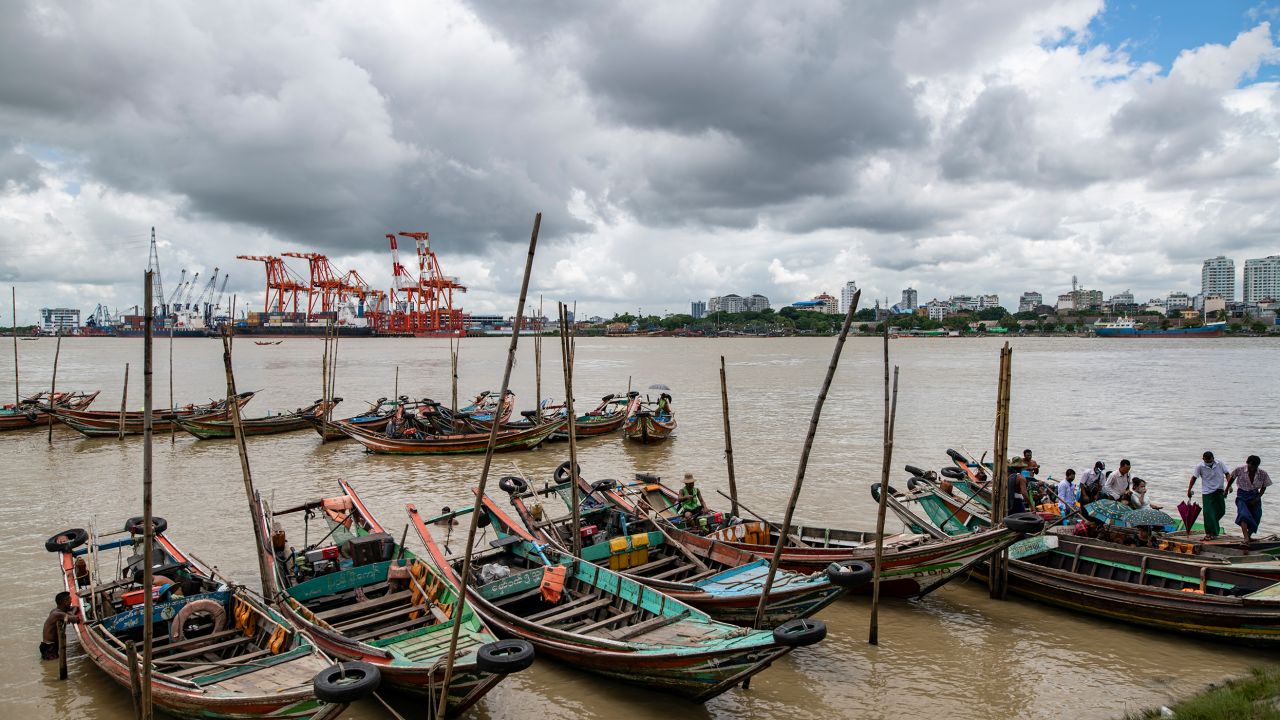 Myanmar's largest city, Yangon, borders the Yangon River and its 5.6 million residents are at risk if sea levels rise the maximum amount predicted in the study. 
