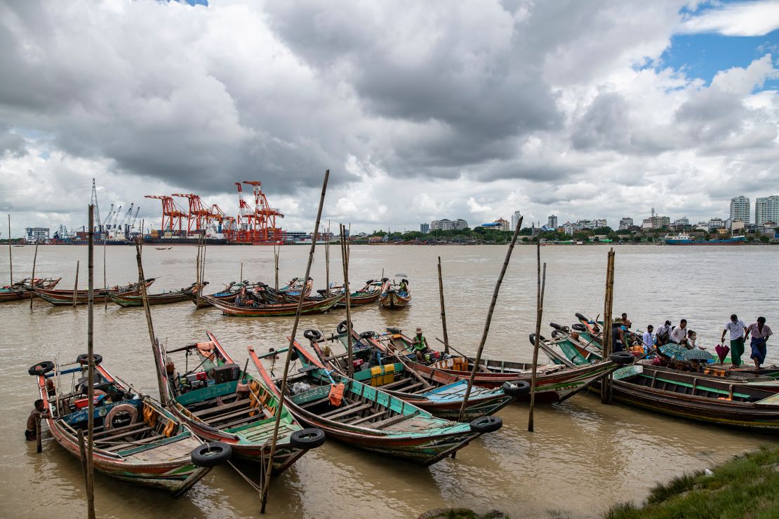 Myanmar's largest city, Yangon, borders the Yangon River and its 5.6 million residents are at risk if sea levels rise the maximum amount predicted in the study. 