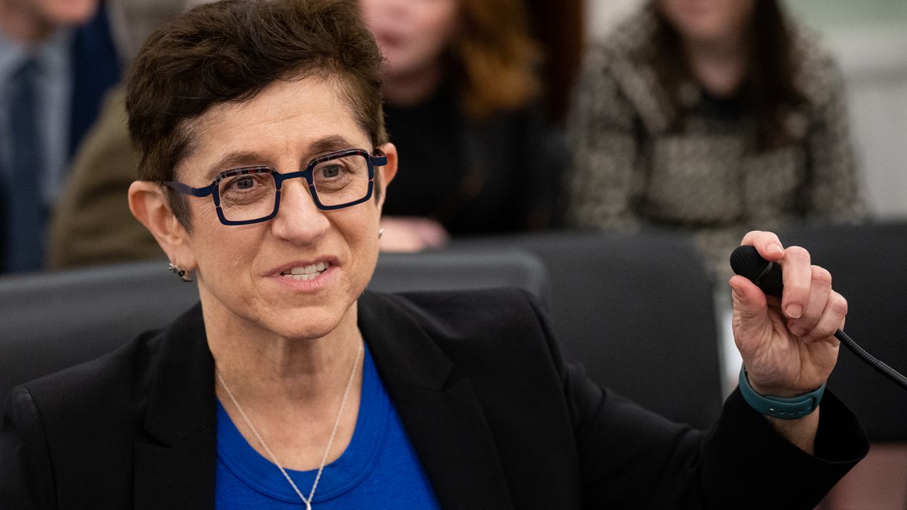 Gigi Sohn, former nominee to be a Commissioner of the Federal Communications Commission, takes her seat to testify during her confirmation hearing in the Senate Commerce, Science and Transportation Committee last month. 