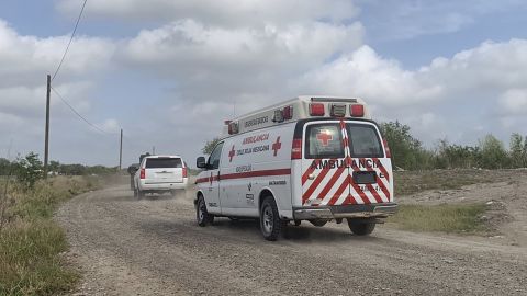 A Mexican Red Cross ambulance transports two Americans found alive on Tuesday, March 7, after their abduction in Mexico.