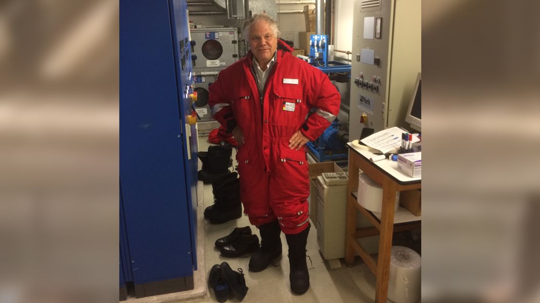 Jean-Michel Claverie is pictured here working in the subsampling room at the Alfred Wegener Institute in Postsdam, where the cores of permafrost were kept.  