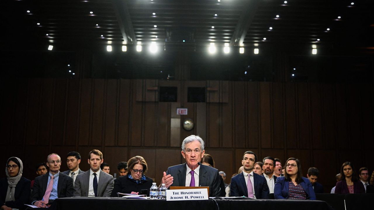 US Federal Reserve Board Chair Jerome Powell testifies before the Senate Banking, Housing and Urban Affairs Committee on "The Semiannual Monetary Policy Report to the Congress," in the Hart Senate Office Building on Capitol Hill in Washington, DC, on March 7, 2023. 