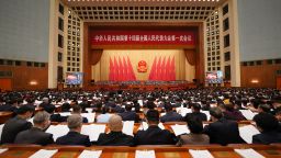 Deputies to the 14th National People's Congress (NPC) attend the second plenary meeting of the first session of the 14th National People's Congress (NPC) at the Great Hall of the People on March 7, 2023 in Beijing, China.