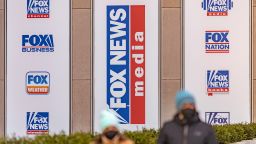 Fox signage outside the News Corp. headquarters in New York, U.S., on Sunday, Feb. 6, 2022. 
