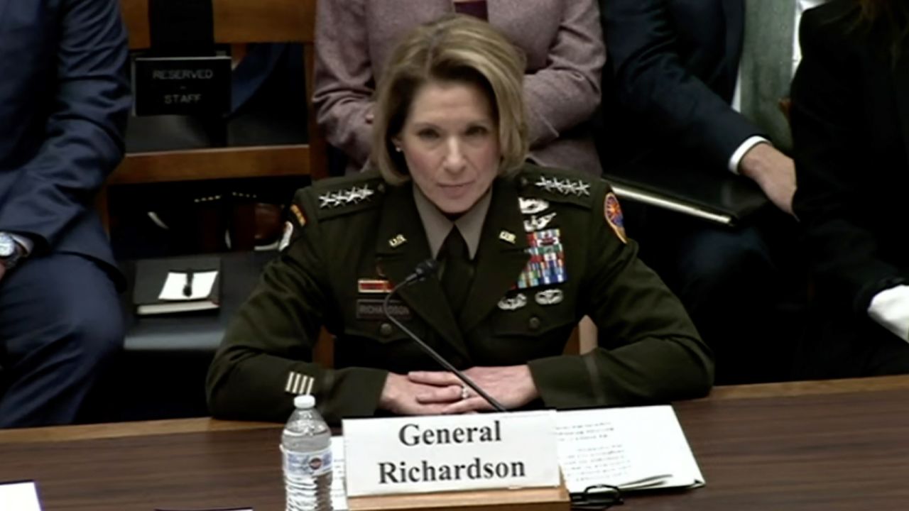 Gen. Laura Richardson speaks during a House Armed Services Committee hearing on Wednesday, March 8.