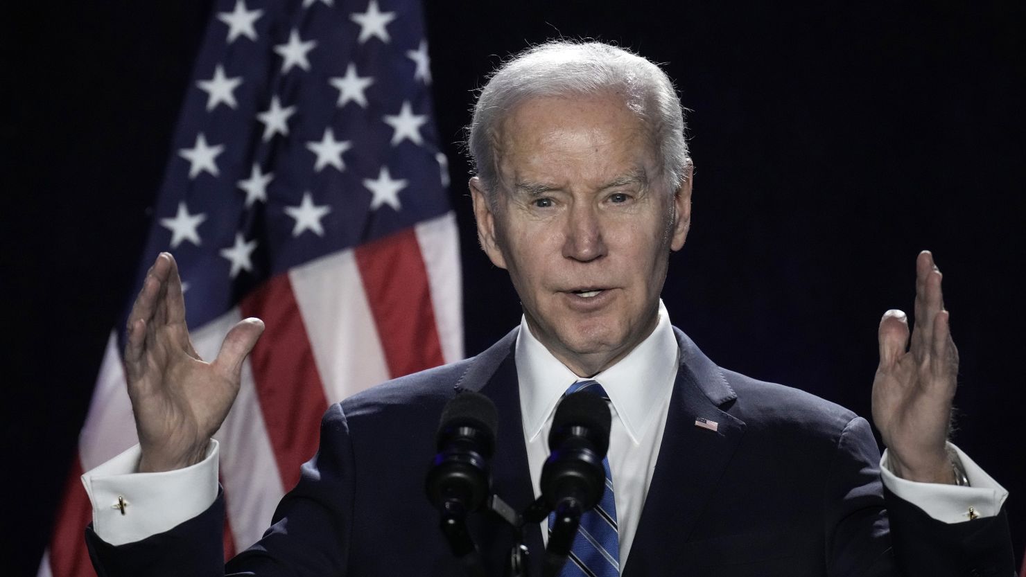 President Joe Biden speaks during the annual House Democrats Issues Conference on March 1, 2023, in Baltimore.