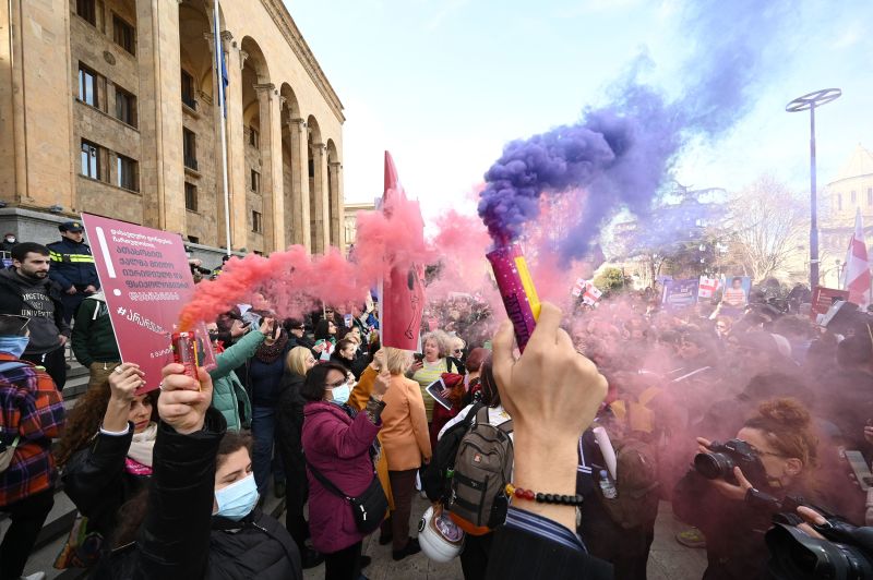 Georgia Protests Over Foreign Agents Bill Continue Into Second Day | CNN