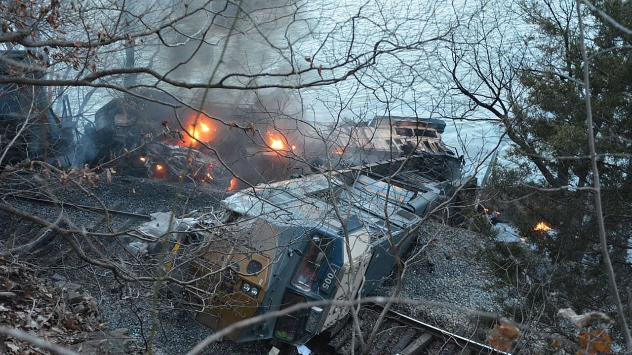 CSX freight train derails after striking rockslide in West Virginia
