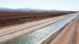 An irrigation canal adjacent to the Greenstone Management Partners property in Cibola, Arizona.