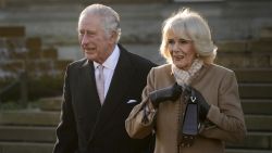 BOLTON, ENGLAND - JANUARY 20: King Charles III and Camilla, Queen Consort leave Bolton Town Hall during a tour of Greater Manchester on January 20, 2023 in Bolton, United Kingdom. (Photo by Christopher Furlong/Getty Images)