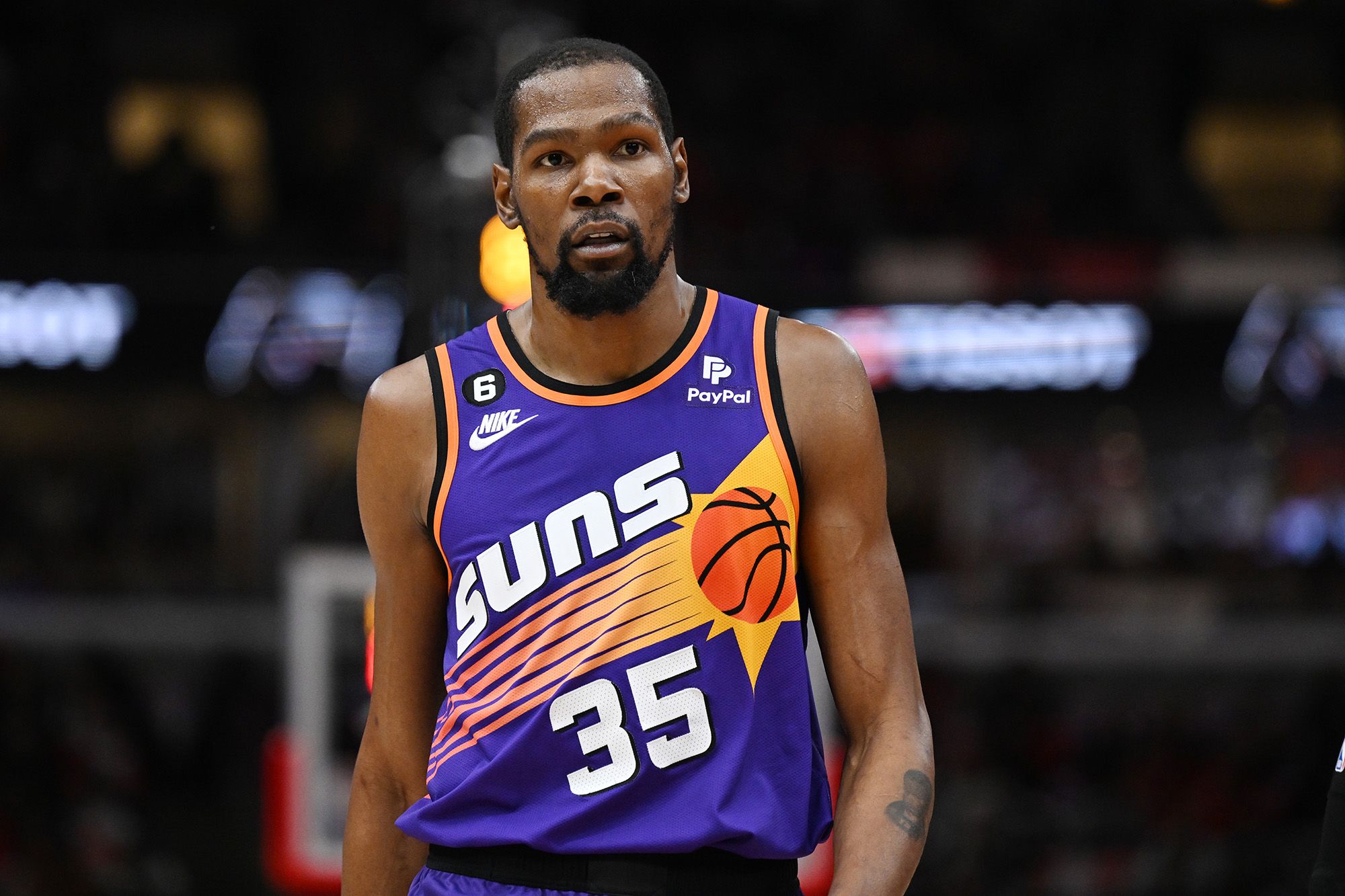Kevin Durant misses potential Phoenix Suns home debut after slipping during  pre-game warmups and injuring ankle | CNN