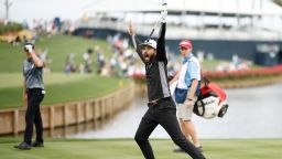 PONTE VEDRA BEACH, FLORIDA - MARCH 09: Hayden Buckley of the United States reacts on the 17th green during the first round of THE PLAYERS Championship on THE PLAYERS Stadium Course at TPC Sawgrass on March 09, 2023 in Ponte Vedra Beach, Florida. (Photo by Jared C. Tilton/Getty Images)
