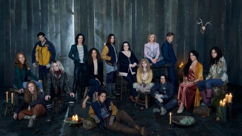 (Left to right): Lauren Ambrose, Liv Hewson, Steven Krueger, Sophie Thatcher, Juliette Lewis, Tawny Cypress, Jasmin Savoy Brown, Sophie Nélisse, Melanie Lynskey, Samantha Hanratty, Christina Ricci, Kevin Alves, Warren Kole, Simone Kessell and Courtney Eaton.