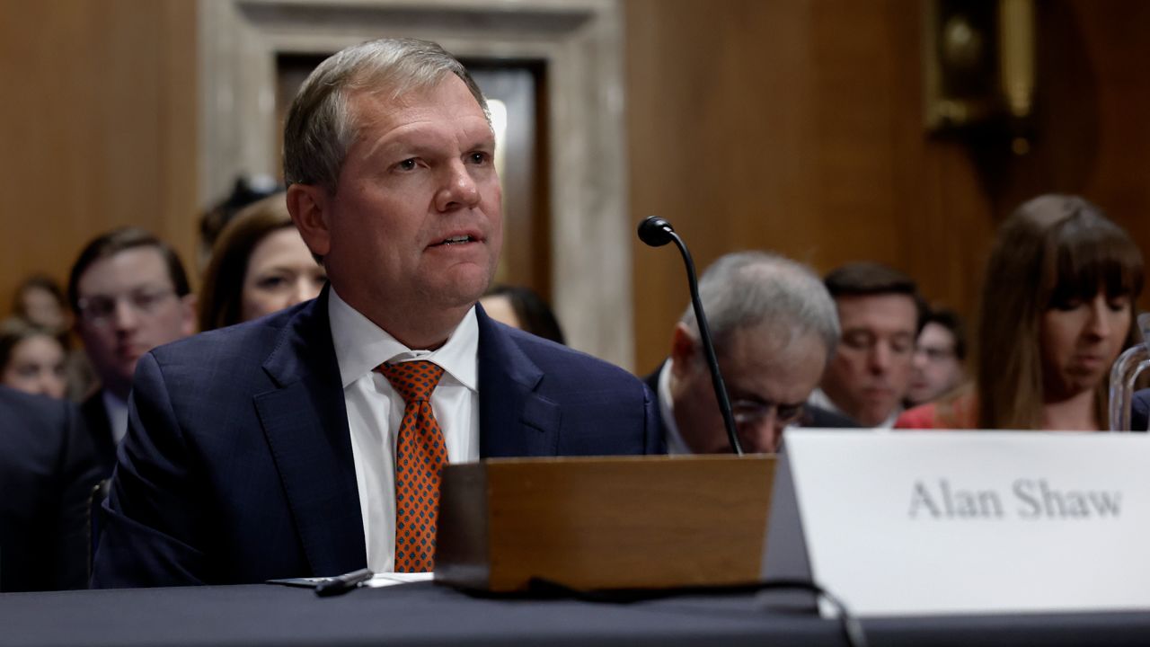 Alan Shaw, President and CEO of Norfolk Southern Corporation, testifies before the Senate Environment and Public Works Committee on Capitol Hill on March 9 in Washington, DC.