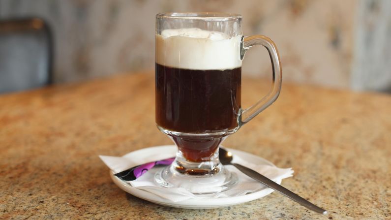 <strong>Irish coffee</strong>: Irish Coffee was invented in 1942 at <a href="index.php?page=&url=https%3A%2F%2Fwww.shannonairport.ie%2Fcorporate%2Fabout%2Fshannon-airport-facts%2F" target="_blank" target="_blank">Shannon Airport</a>, which was also the birthplace of Duty-Free shopping. 