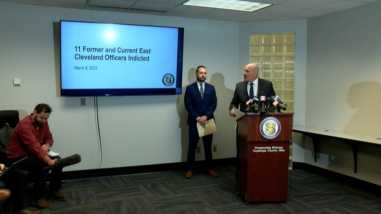 Several current and former East Cleveland police officers face charges including assault and interfering with civil rights, authorities say.