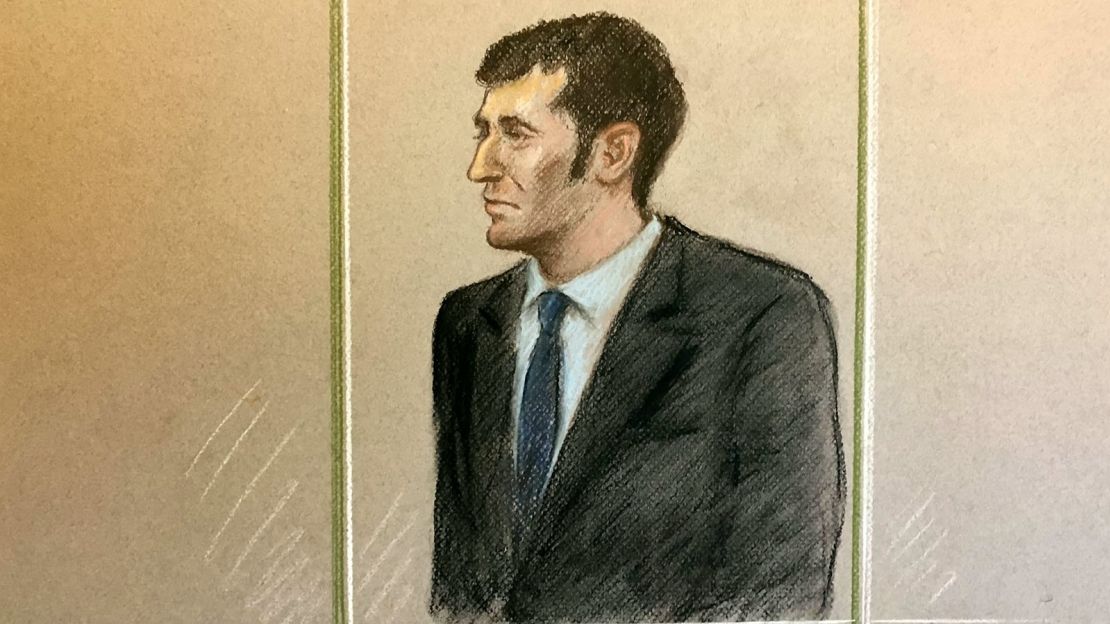 An artist's impression of Carrick appearing in court earlier this year. During his sentencing Judge Cheema-Grubb told Carrick he had behaved as if he were "untouchable." 