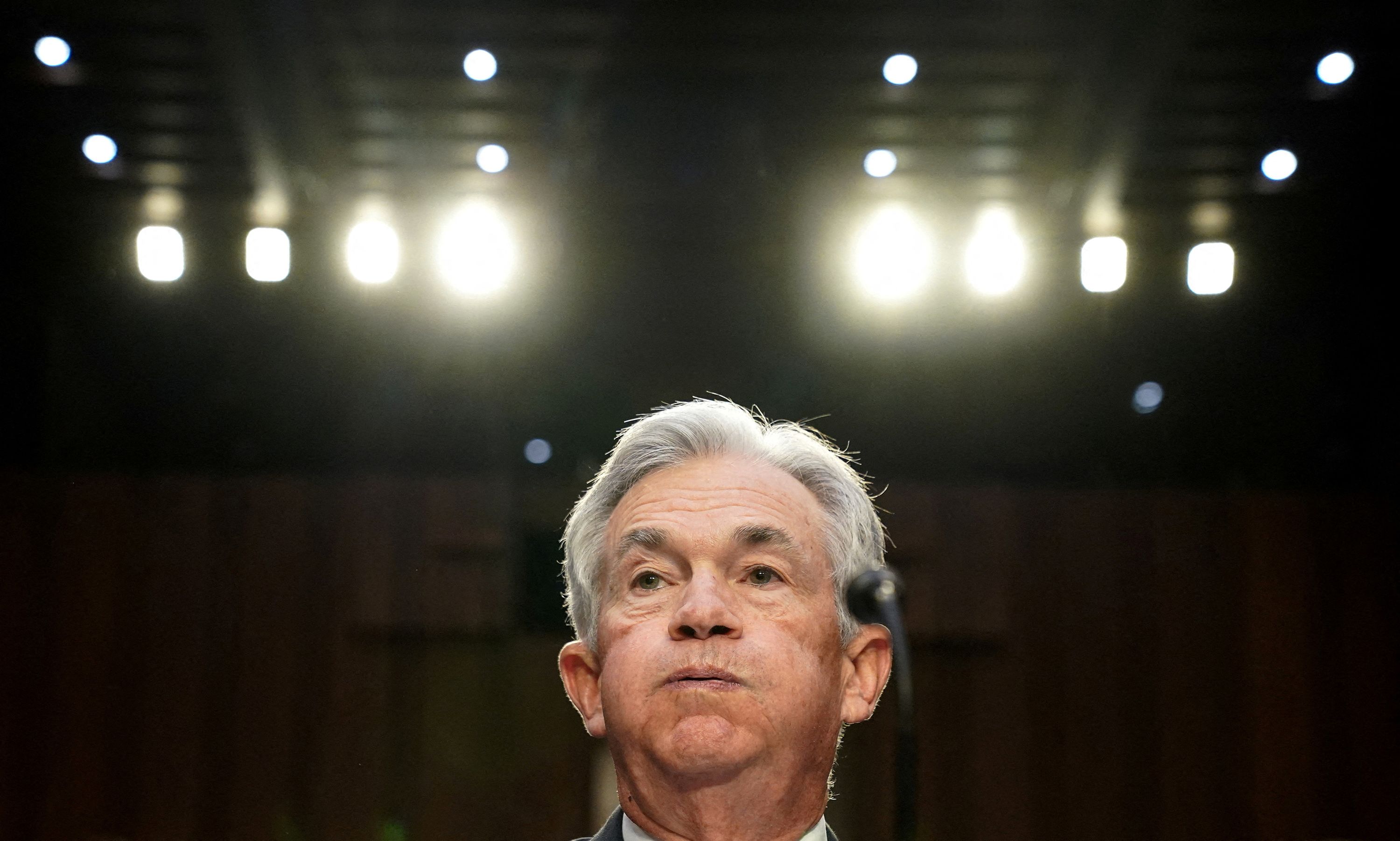 Federal Reserve Chairman Jerome Powell testifies before a US Senate committee on Tuesday, March 7.