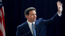 SIMI VALLEY, CALIFORNIA - MARCH 05: Florida Governor Ron DeSantis waves to the crowd after speaking about his new book 'The Courage to Be Free' in the Air Force One Pavilion at the Ronald Reagan Presidential Library on March 5, 2023 in Simi Valley, California. Gov. Ron DeSantis considered to be one of the GOP frontrunners in the 2024 Presidential Election. (Photo by Mario Tama/Getty Images)