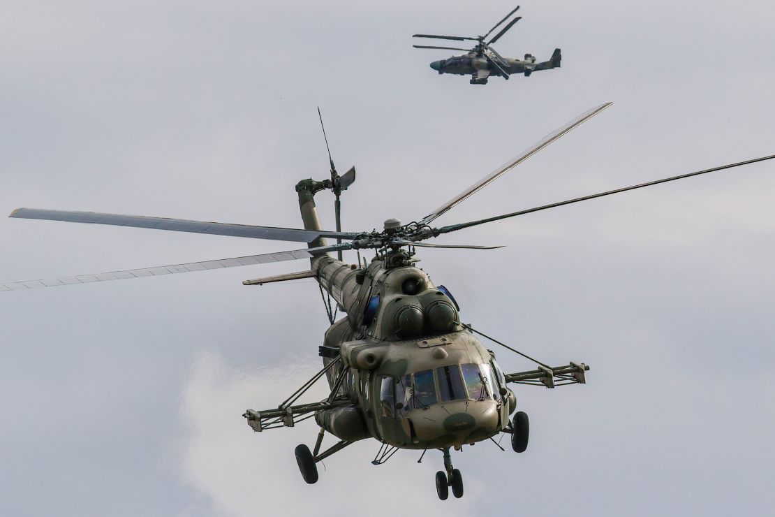 A file image of a Russian Air Force Mil Mi-8 attack helicopter, the type of which was reportedly shot down.