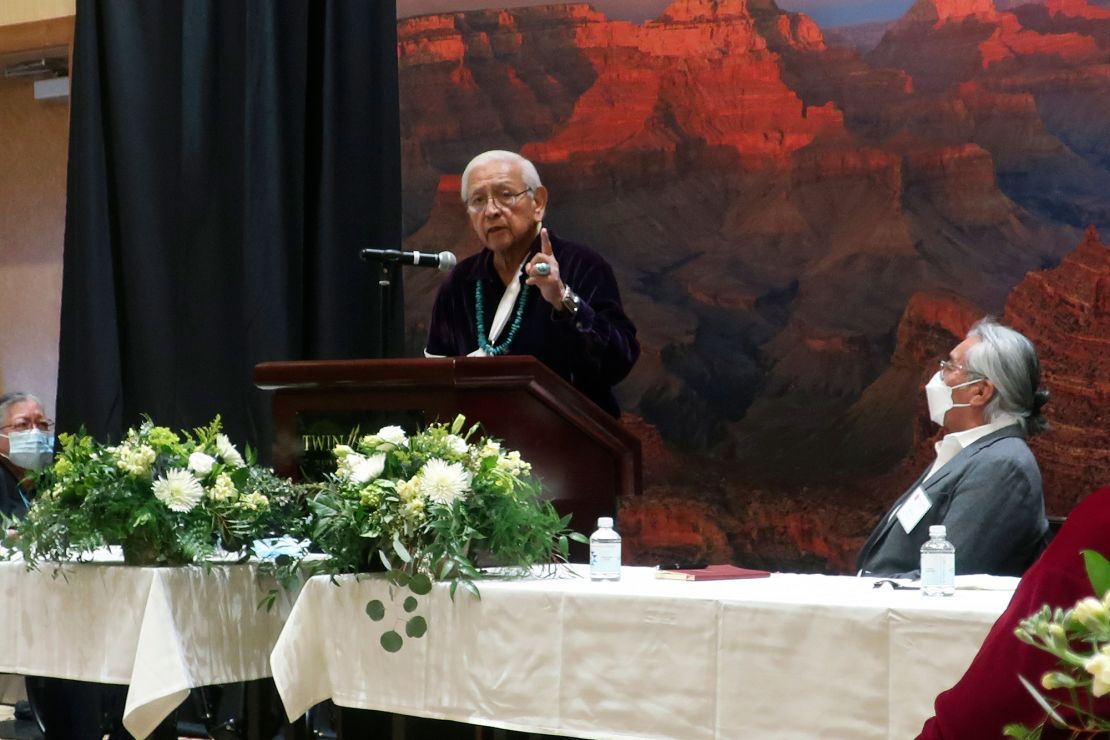 Peterson Zah, former Navajo chairman and president, received a lifetime achievement award in 2023 for his work in promoting Navajo language and culture in Flagstaff, Arizona.