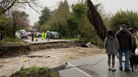 Residents of Soquel have been trapped after intense flooding caused the main road to collapse.