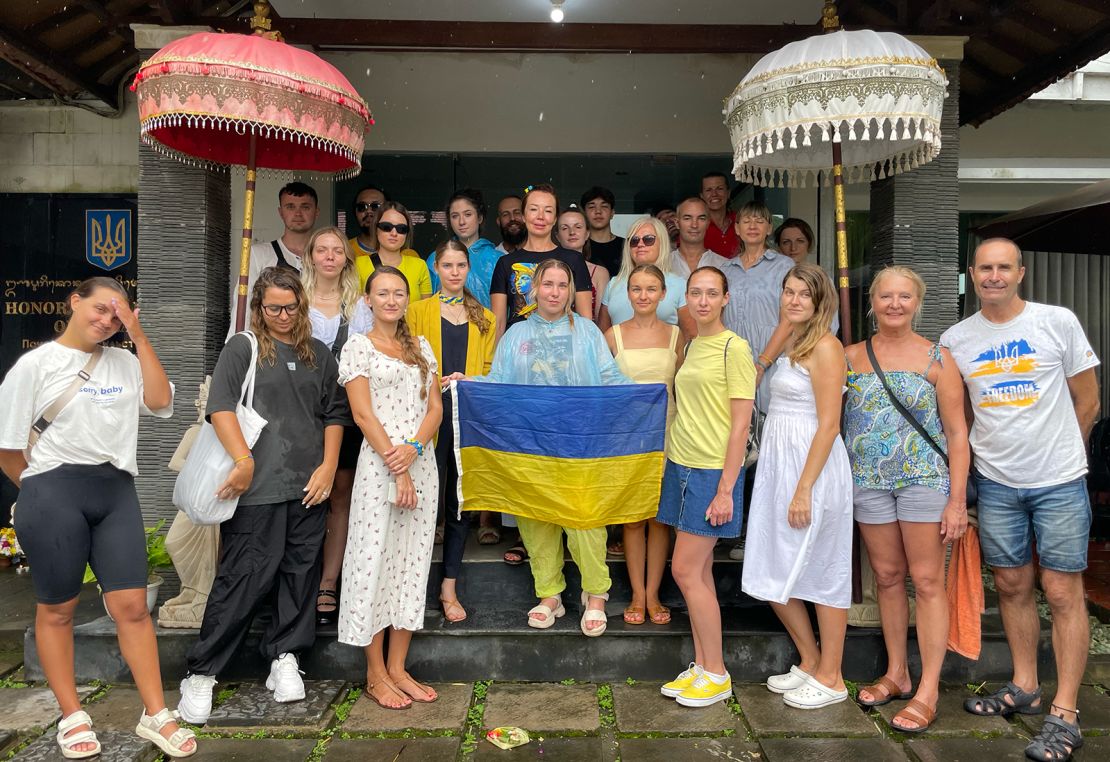 Ukrainian people at the opening of the consulate in Denpasar, Bali.