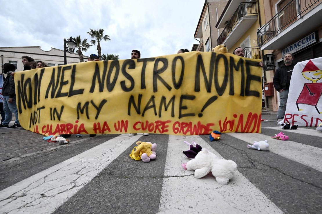 Protests broke out against Italy's government, who have made stopping migrant boats a priority.