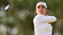 ORLANDO, FLORIDA - JANUARY 22: Danielle Kang of the United States plays her shot from the second tee during the final round of the Hilton Grand Vacations Tournament of Champions at Lake Nona Golf & Country Club on January 22, 2023 in Orlando, Florida. (Photo by Julio Aguilar/Getty Images)