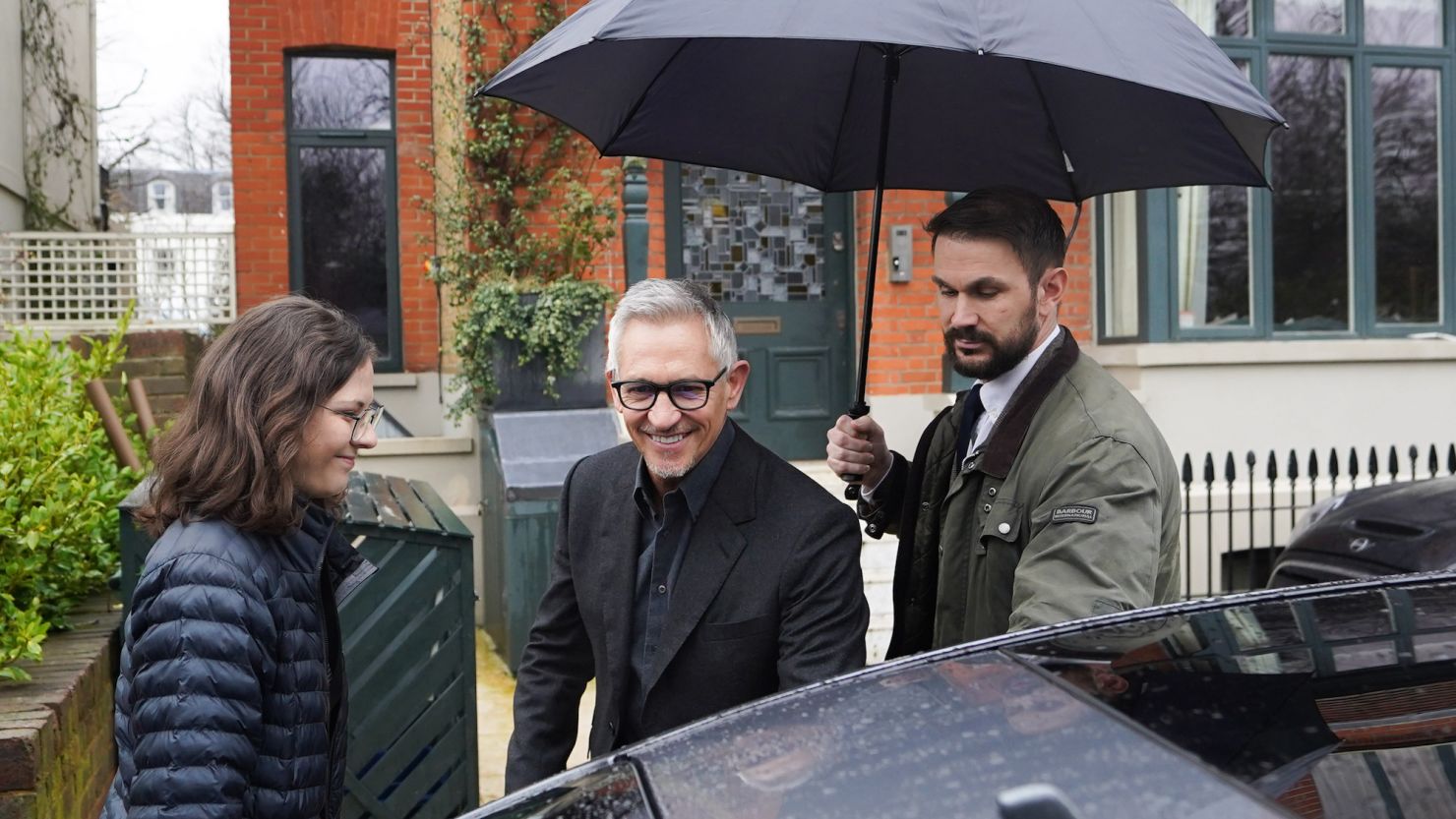 Match Of The Day host Gary Lineker leaves his home in London on Thursday.