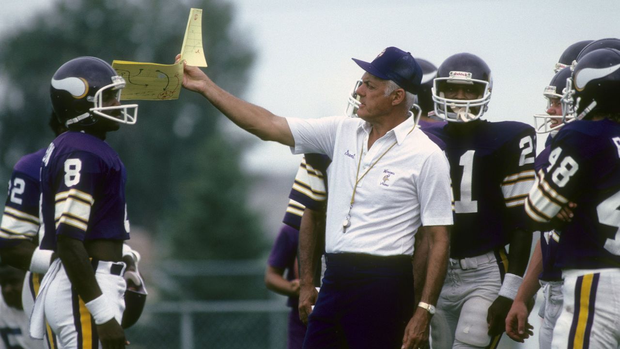 Coach Bud Grant at practice in the late 1970s 