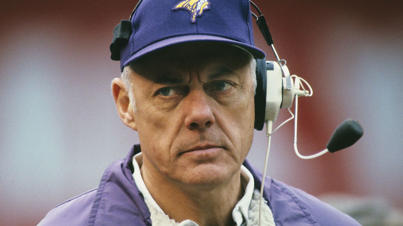 Coach Bud Grant of the Minnesota Vikings during a game in October 1983 in Minneapolis