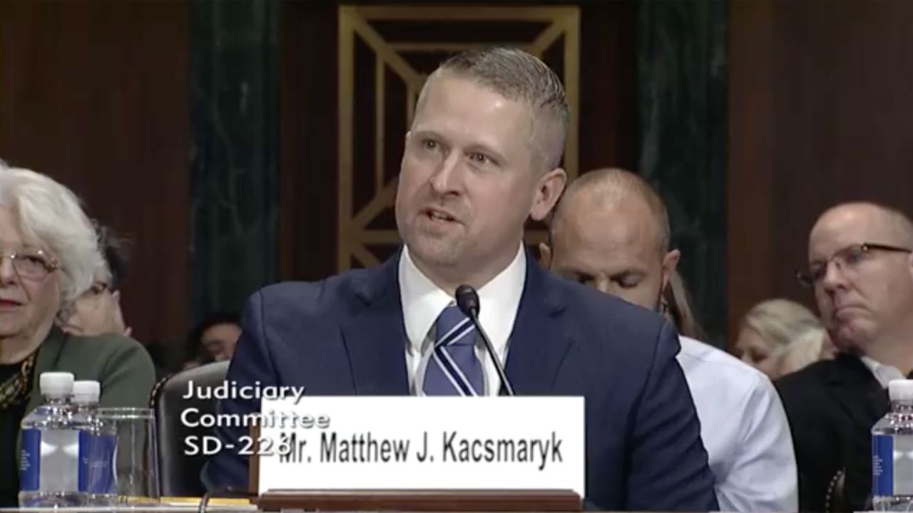 Judge Matthew Kacsmaryk at his nomination hearing before the Senate Judiciary Committee on December 13, 2017. 