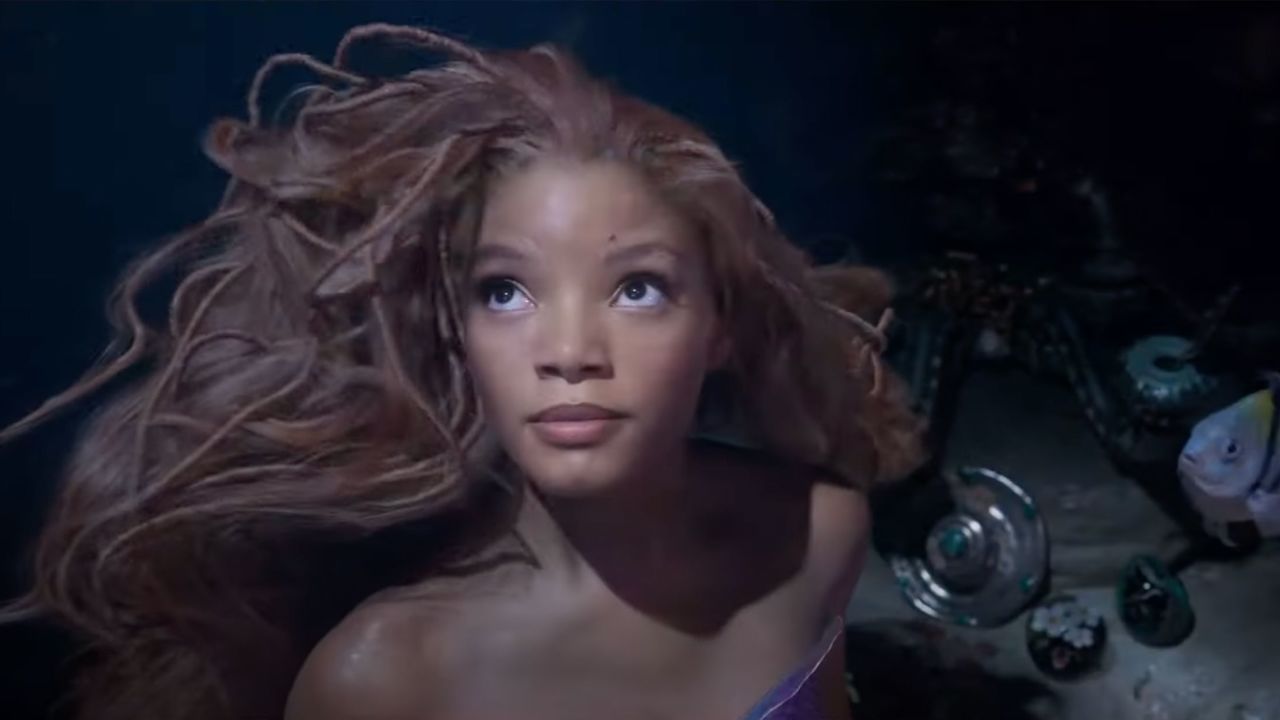 A still featuring Halle Bailey from "The Little Mermaid."