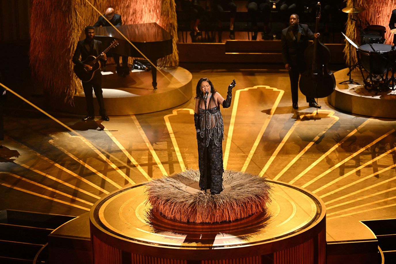Rihanna performs "Lift Me Up," her Oscar-nominated song from "Black Panther: Wakanda Forever."