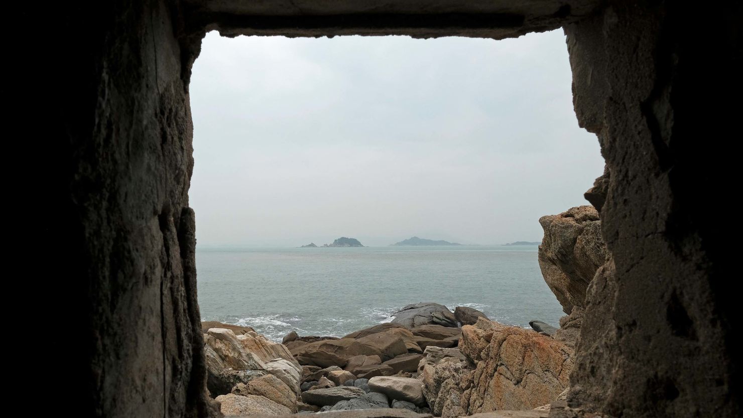 View of Dadan and Erdan Islands from Shaxi Fort located near Qingchi Village, on the most western point of Kinmen island.