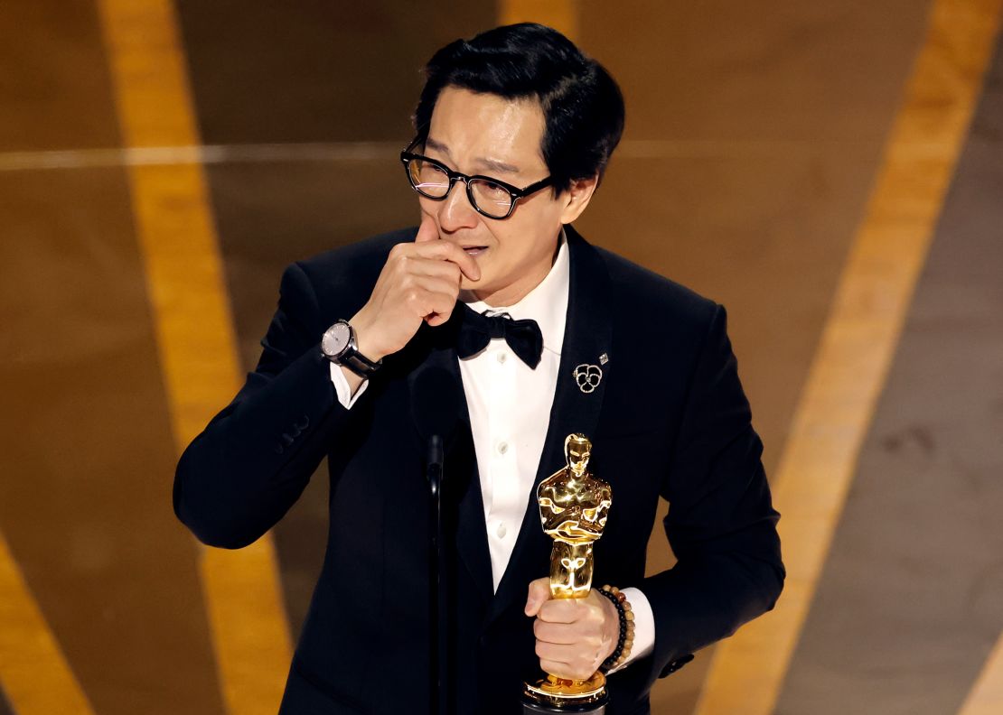 Ke Huy Quan accepted the best supporting actor Oscar for 'Everything Everywhere All at Once' on Sunday.