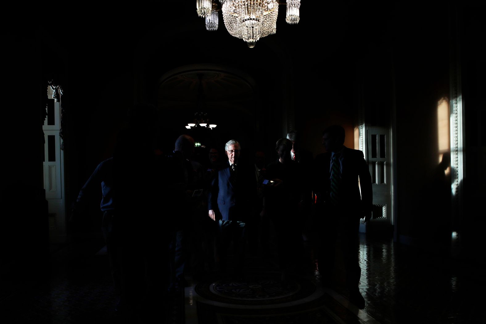 McConnell leaves the Senate chamber in September 2018 after the Senate Judiciary Committee advanced Brett Kavanaugh's nomination for the Supreme Court.