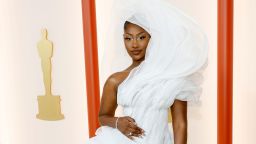 Tems attends the 95th Annual Academy Awards on Sunday in Hollywood, California.