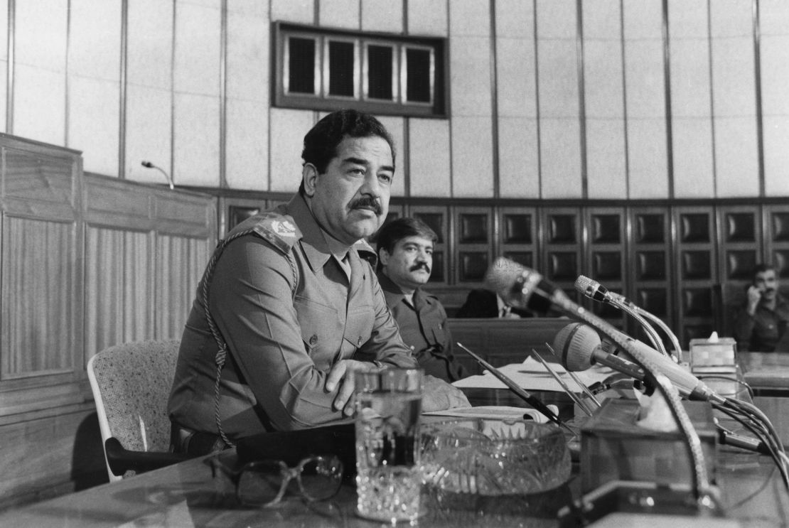 Saddam, here in the Iraqi capital in 1983, projected a tough guy image throughout his career.