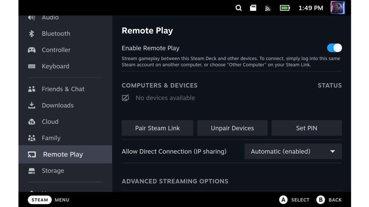Steam Deck Remote Play