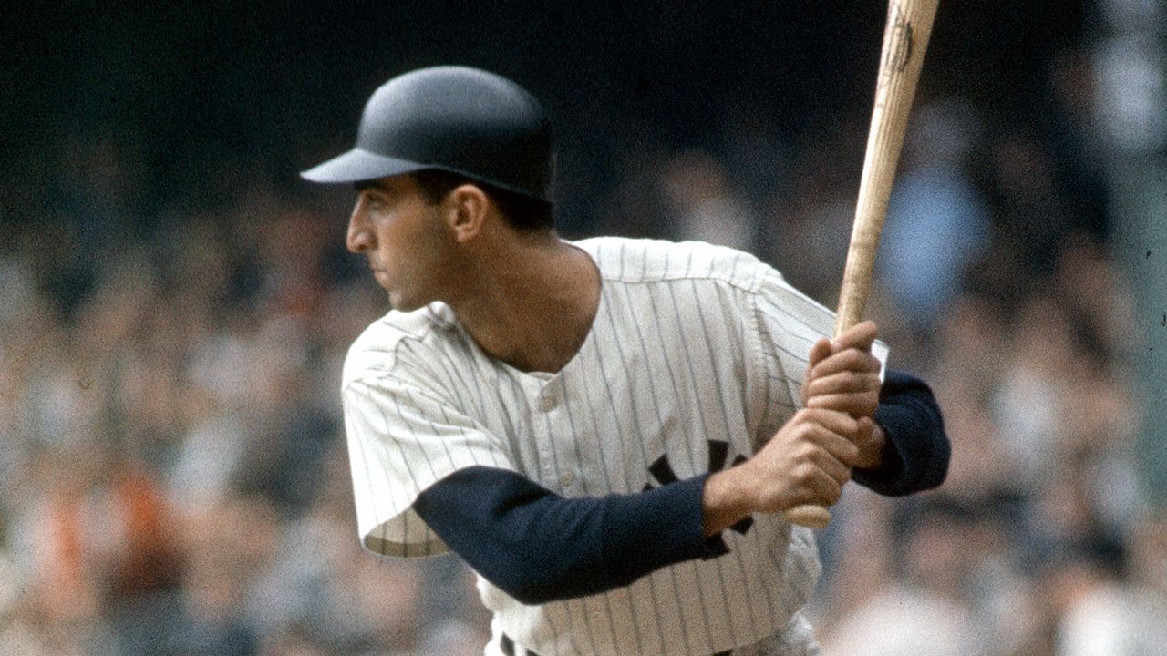 Joe Pepitone playing for the New York Yankees against the Oakland Athletics during an MLB game circa 1968 at Yankee Stadium.