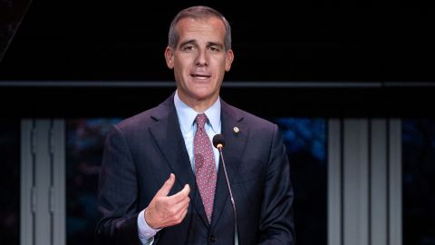 Former Los Angeles Mayor Eric Garcetti attends the 2022 Los Angeles City College Foundation Gala at the Skirball Cultural Center on October 27, 2022, in Los Angeles. 