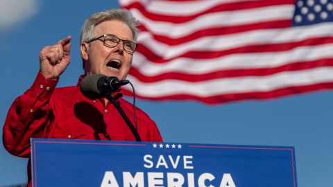 Lieutenant Governor of Texas Dan Patrick speaks at a 'Save America' rally on October 22, 2022 in Robstown, Texas. 
